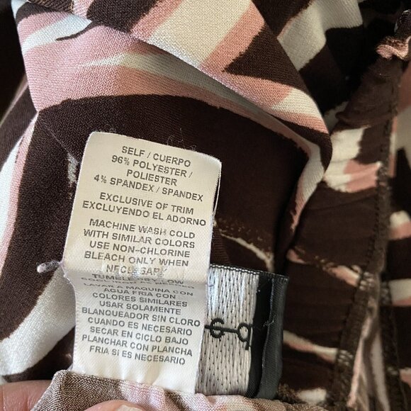 Connected Skirt Size 1X Stretchy Elastic Waist Pull On Brown Mauve Lightweight - Picture 5 of 6